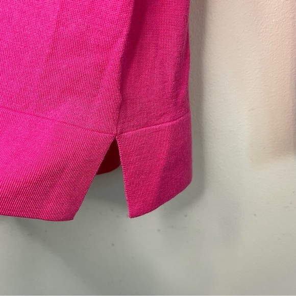 Banana Republic Merino Wool Crew Neck Sweater Pink Barbie Sz M Lightweight - Picture 4 of 8